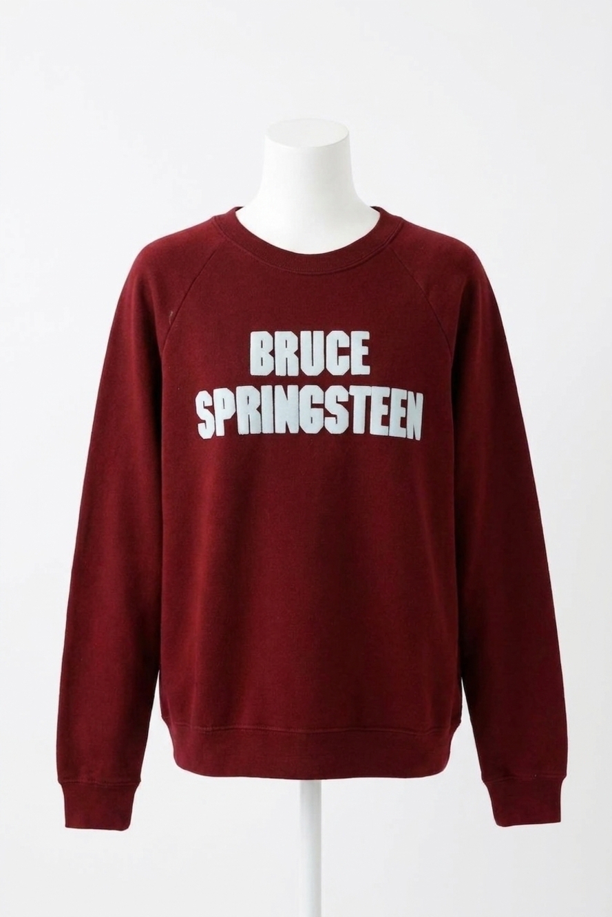 NEW DAYDREAMER bruce springsteen vintage raglan sweatshirt in dark cherry